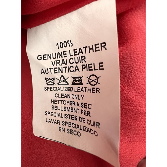 Genuine Leather Vest Coral Pink Scalloped Trim Tailored Size 14 NWT Vintage - Picture 4 of 13